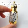 6ML Golden Vintage Essential Oil Glass Roller Bottle Small Sample Dispenser Bottle Portable Travel Perfume Bottle Empty Bottle