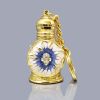 3ML Golden Vintage Essential Oil Bottle Keychain Blue Petals Dispenser Bottle Glass Empty Perfume Bottle Refillable Container